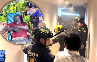 Crazed Irish man 50 seen by emergency responders speaking to himself after setting Pattaya condo alight