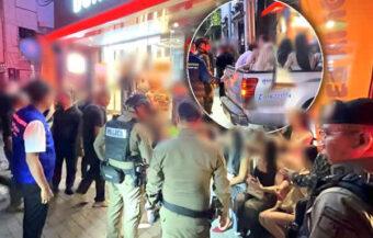 Pattaya Police swoop on transgender street workers and bring them in for a warning after city crime spree