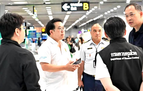 Health Minister is on hand at Suvarnabhumi Airport as Ebola quarantine and screening measures go live