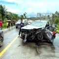 Horror crash in southern Chumphon province leaves six dead on the road after head on impact at speed