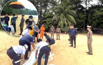 Phuket’s deadly seas claim another life as police man’s body is removed off Naithon Beach early on Sunday