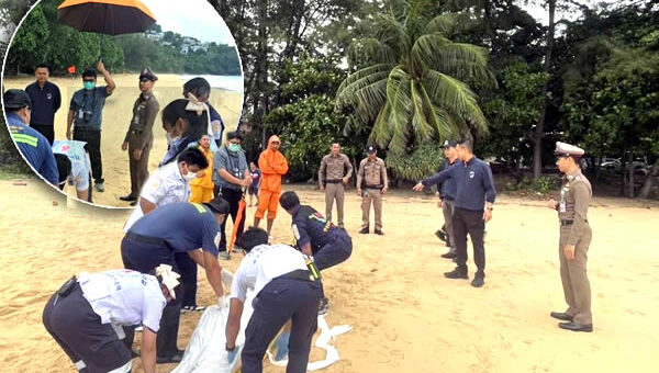 Phuket’s deadly seas claim another life as police man’s body is removed off Naithon Beach early on Sunday