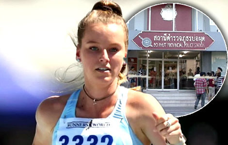 Police on Koh Samui give briefing on the death of Australian sports star Jemma Stapleton on June 10