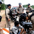 Cambodian motorcyclist arrested for drug trafficking after police chase in Rayong. Tried to dump package
