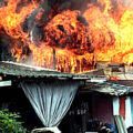 Chiang Mai family home gutted by fire. Occupants escaped after woman of the house spotted smoke