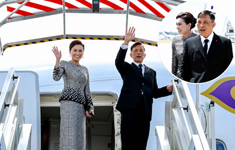 King and Queen return to Thailand after state visit to France which culminated in a visit to Airbus HQ