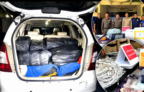 Police intercept call centre gang on the move from the Cambodian border to Thailand’s border with Burma