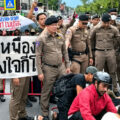 Two injured in a public protest outside Chinese consulate in Chiang Mai over poisoning of local rivers