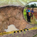Disaster area declared in Khon Kaen rural area as large, expanding sinkholes appear on village lands