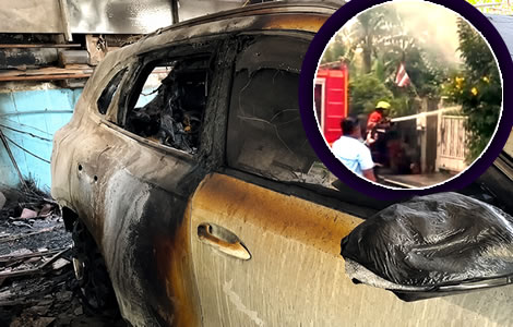 EV car erupts in flames in Nonthaburi near Bangkok after the owner runs errands. Home charger exploded