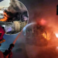 Huge fire in central Bangkok at a major electronics retail centre. Governor Chadchart was on the scene