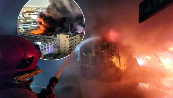 Huge fire in central Bangkok at a major electronics retail centre. Governor Chadchart was on the scene