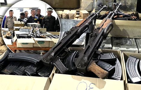 Security services smash an arms smuggling racket transporting war armaments to Thailand from Cambodia