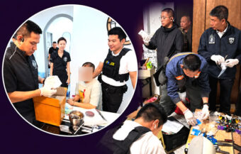 American arrested in Pattaya after a joint agency raid found an illicit narcotics factory in his suburban home