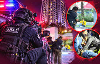 Armed police action in Nonthaburi as man wanted for attempted murder sought to evade an arrest warrant