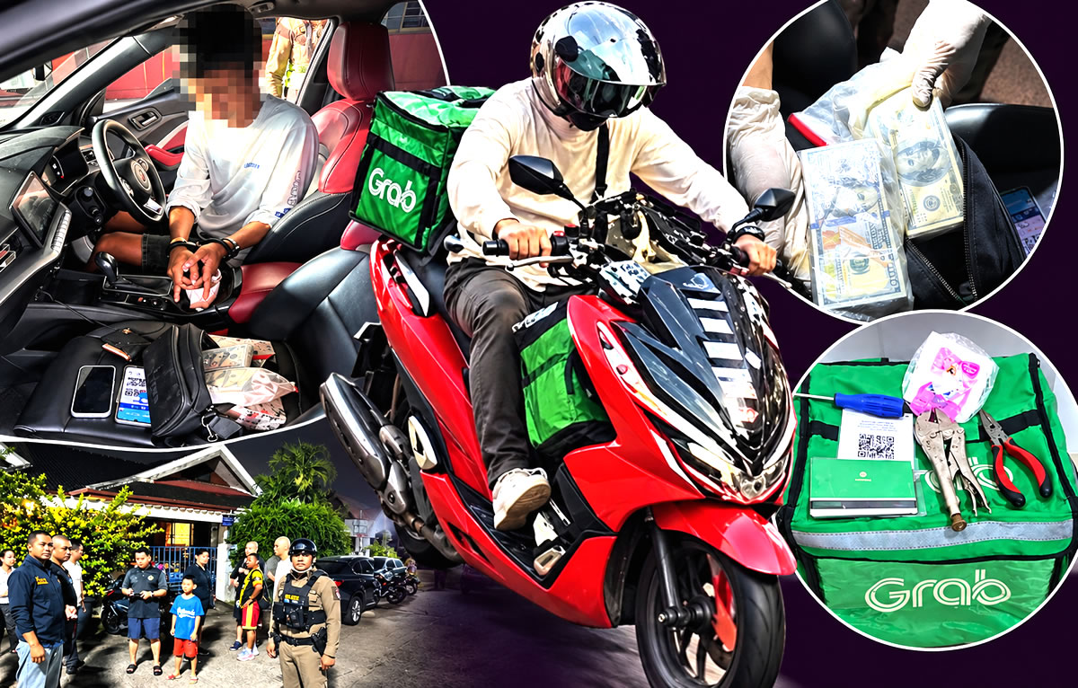 Grab delivery driver strikes rich in Phuket by using trade to burgle 2 homes netting 3.69 million baht