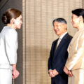 Queen Suthida meets the Emperor and Empress of Japan on a visit promoting international women’s ice hockey