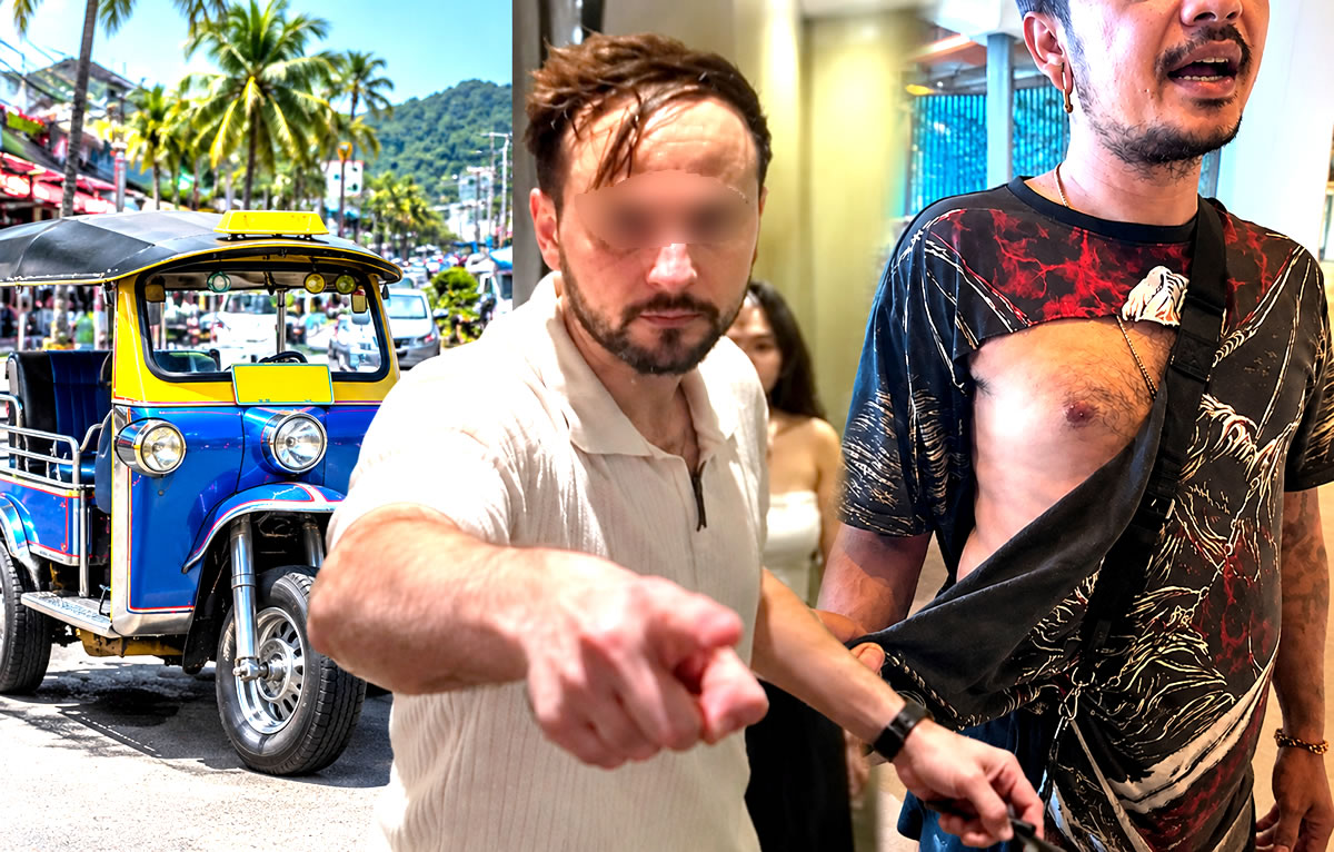 Tuk-tuk driver in Phuket assaulted by Middle Eastern-looking tourist who failed to pay fare to a hotel